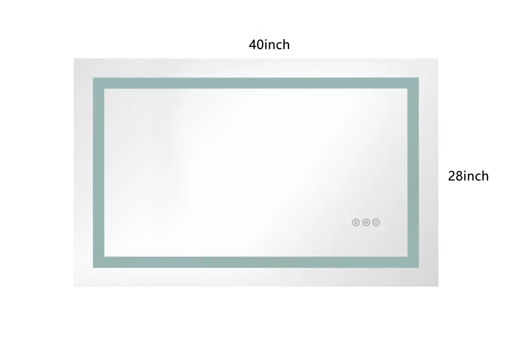 LED Bathroom Mirror 40 X28 Inches Front and Backlight Large Dimmable Vanity Mirror w928 dongtu group