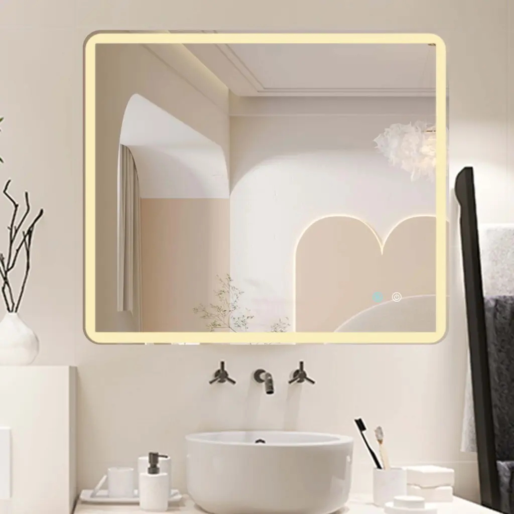 42 x 36 Inch LED Mirror Bathroom Adjustable 3 Color Vanity Mirror w995 bestgo