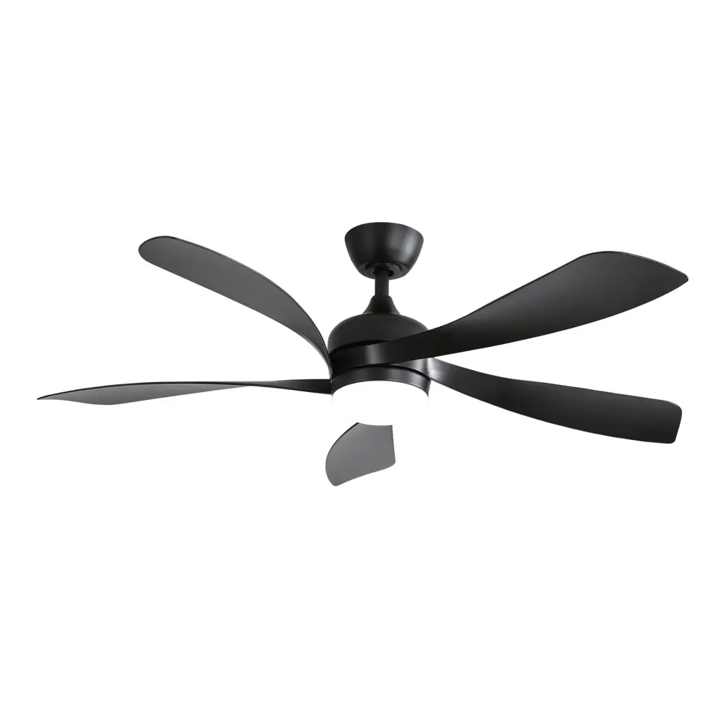 52 Inch Modern Ceiling Fan 3 Color Dimmable Light 5 ABS Blades Remote Control ceiling fan with light