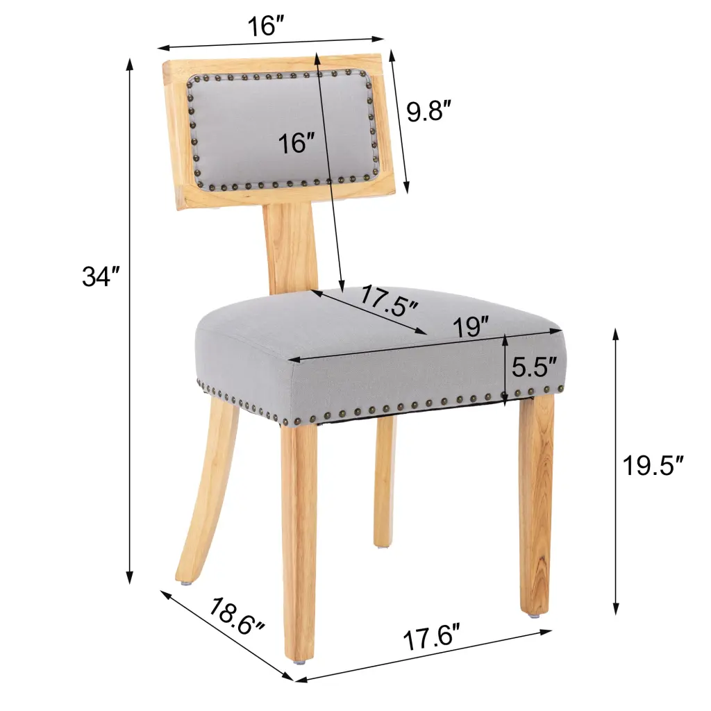 Heng Ming T Back Dining Chair Rivet Decoration and Adjustment Mat hengming store