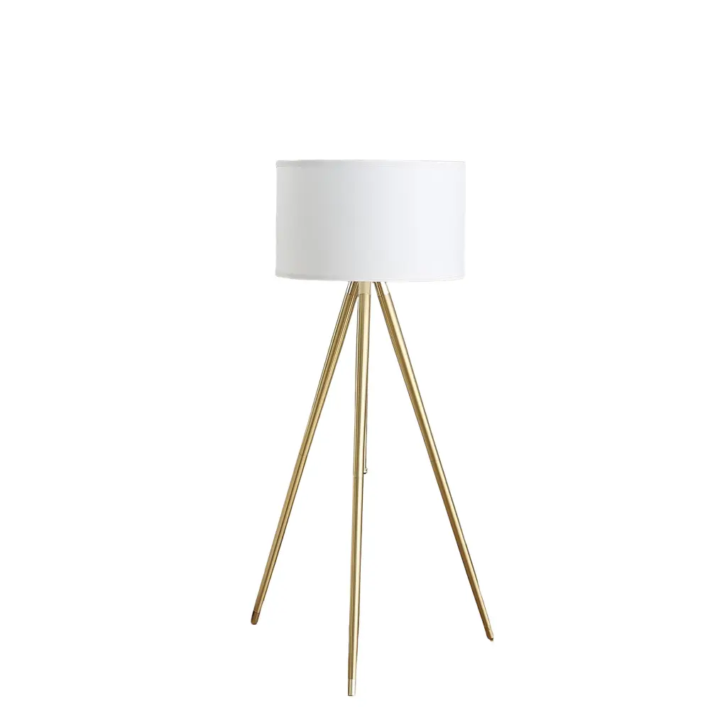 64 Inch 47 Inch H Adjustable Height Brass Shiny Gold Modern Tripod Floor Lamp california home