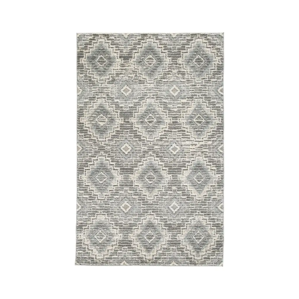Ari 5 X 7 Modern Area Rug Diamond Pattern Soft Fabric Cream Gray royal hampton