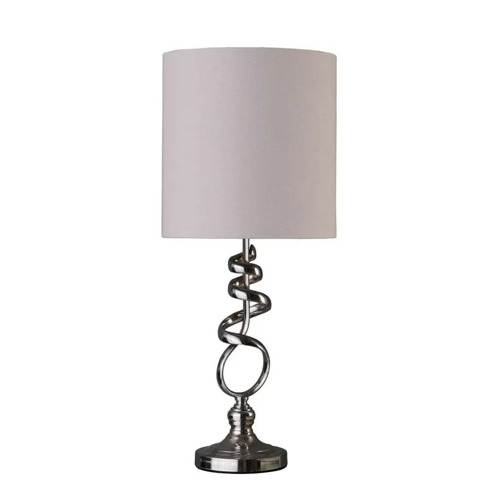 21.5 Inch Milo Abstract Brushed Silver Metal Table Lamp Multicolor Metallic Finish california home