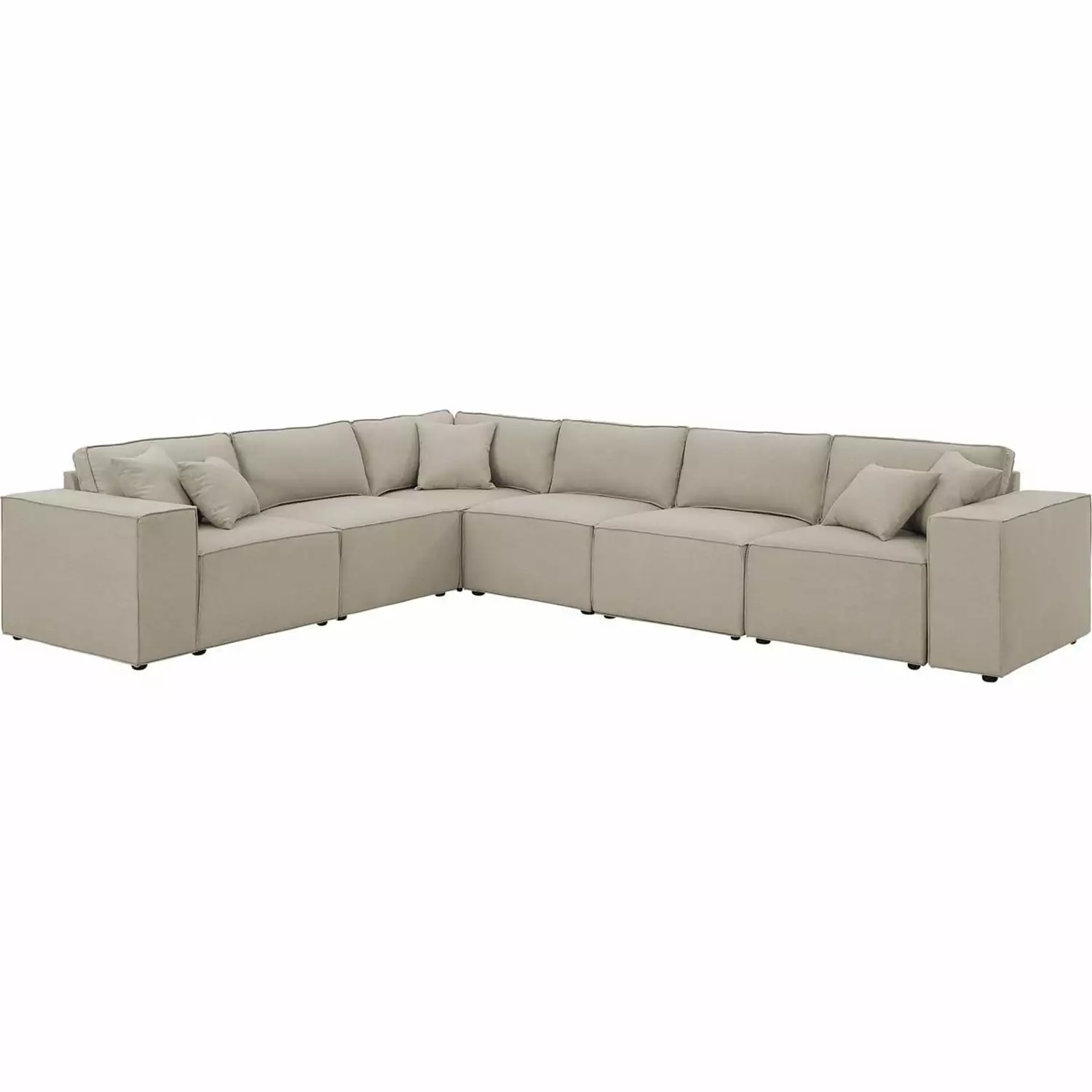 Blissful Nights Beige Modular Sectional Sofa - Contemporary Reversible Living Room Furniture