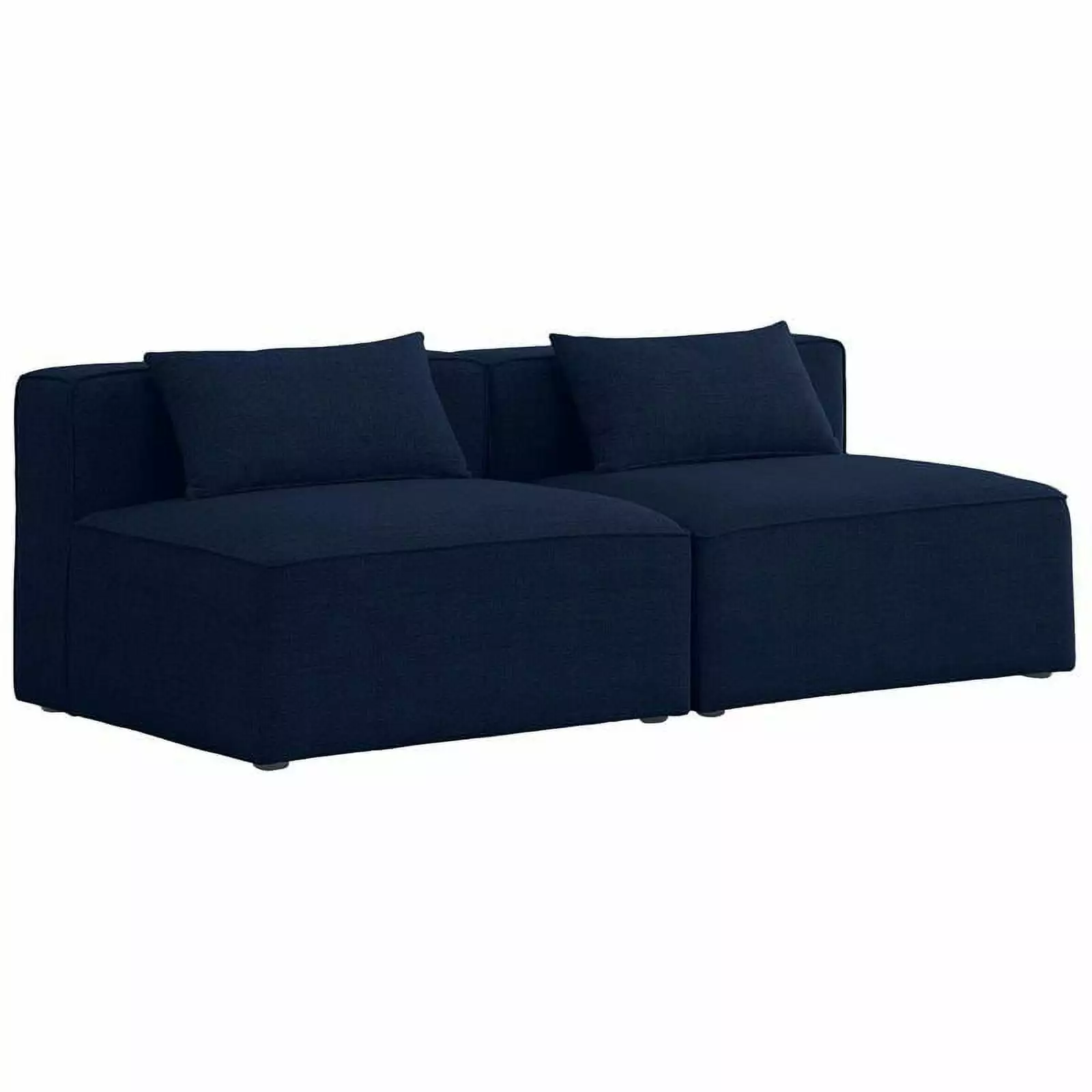 Meridian Furniture Cube Navy Durable Linen Modular Sofa - Stylish and Functional Living Room Couch