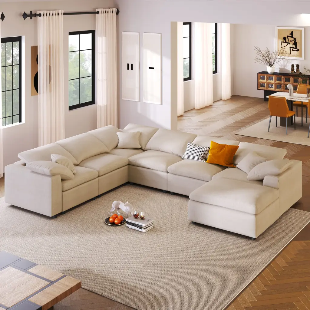Oversized Modular Sectional Sofa Ottoman L Influenced Corner Sectional Couch u_style