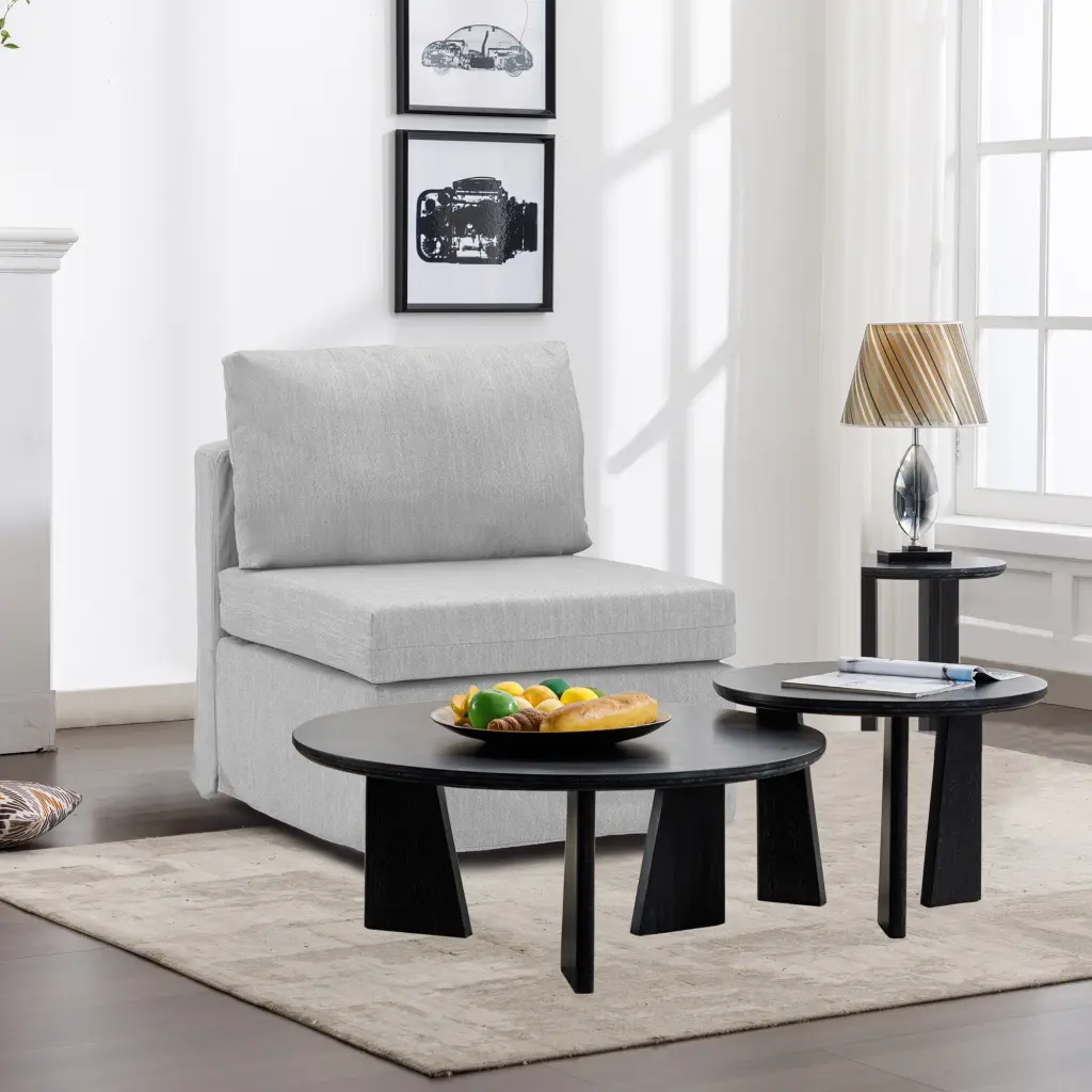 Modern Fabric Linen Middle Module Modular Sectional Sofa Couch rnb