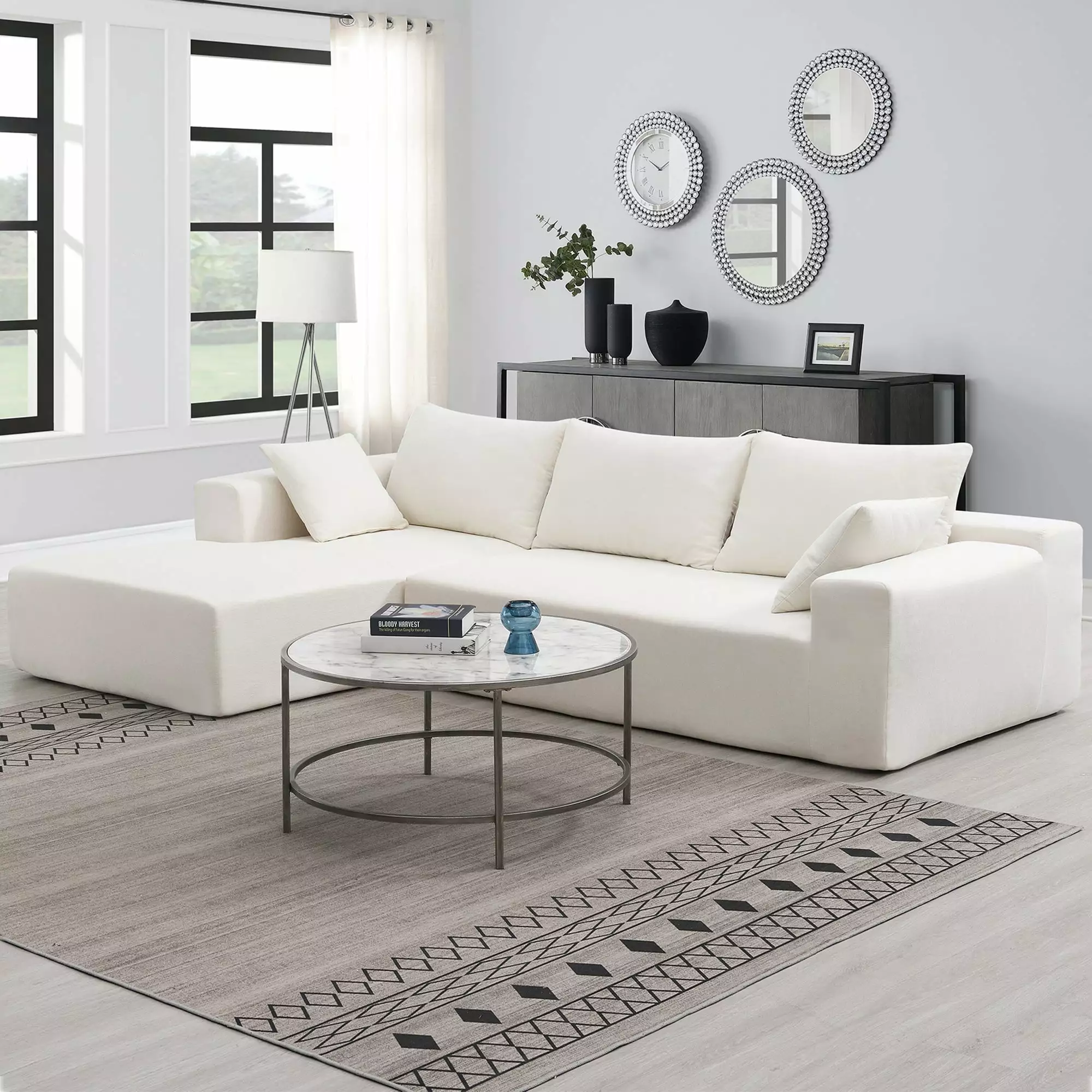 Zoe Modular Sectional Sofa Set White - Contemporary and Versatile Living Room Furniture Go Green Woods
