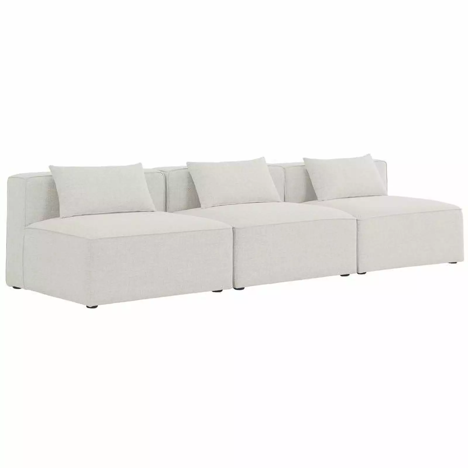 Meridian Furniture Cube Cream Durable Linen Modular Sofa - Sectional Couch