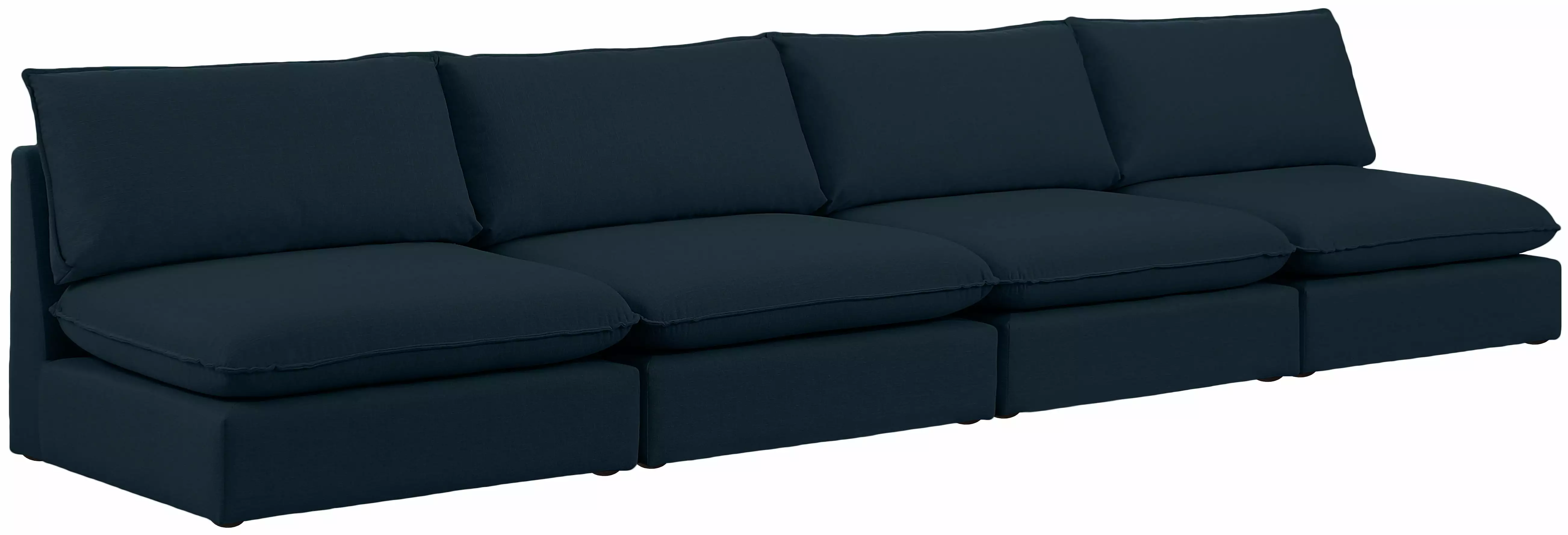 Meridian Furniture Mackenzie Navy Durable Linen Modular Sofa