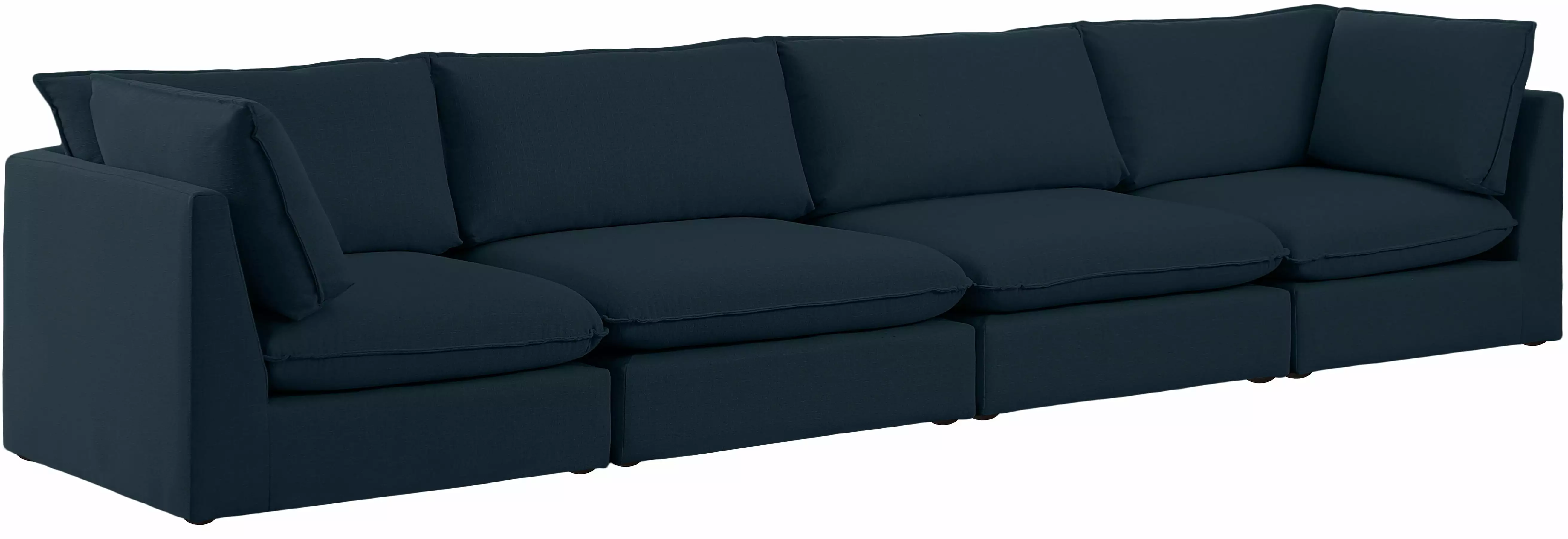 Meridian Furniture Mackenzie Navy Durable Linen Modular Sofa