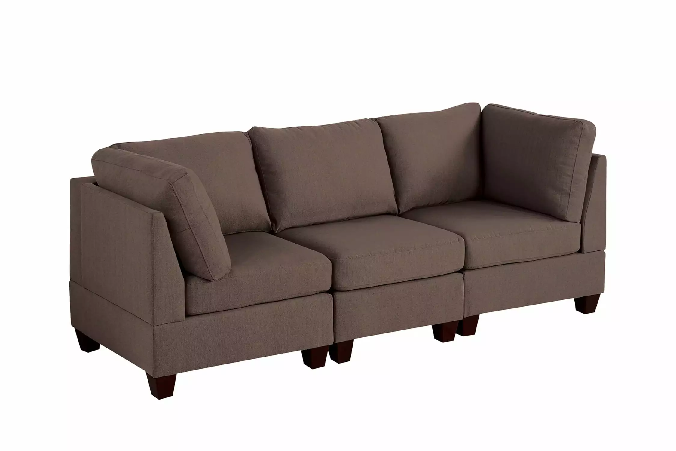 Modular Sofa Set 3-Piece Black Coffee
