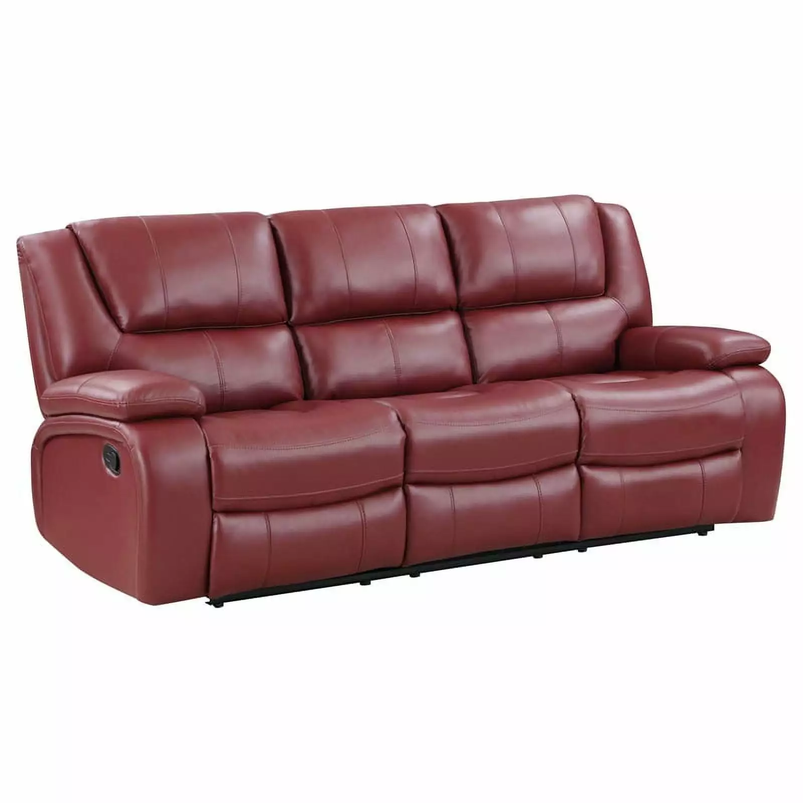Camila Upholstered Motion Reclining Sofa Red Faux Leather Living Room Furniture Coaster Company