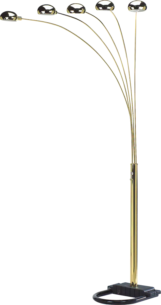 84 Inch H Gold 5 Head Cap Style Floor Lamp sh lighting