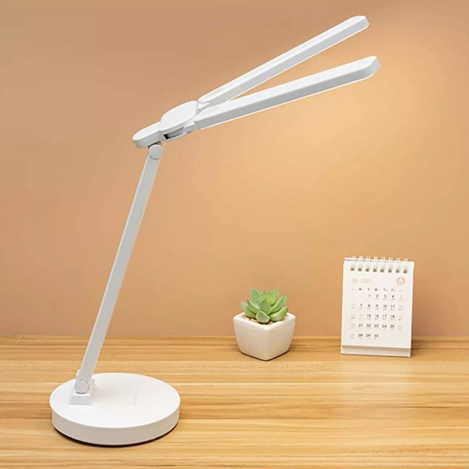 OUTOLOXIT Multifunctional LED Desk Lamp Adjustable Arm Built- USB Port Touch Control Phone Bracket