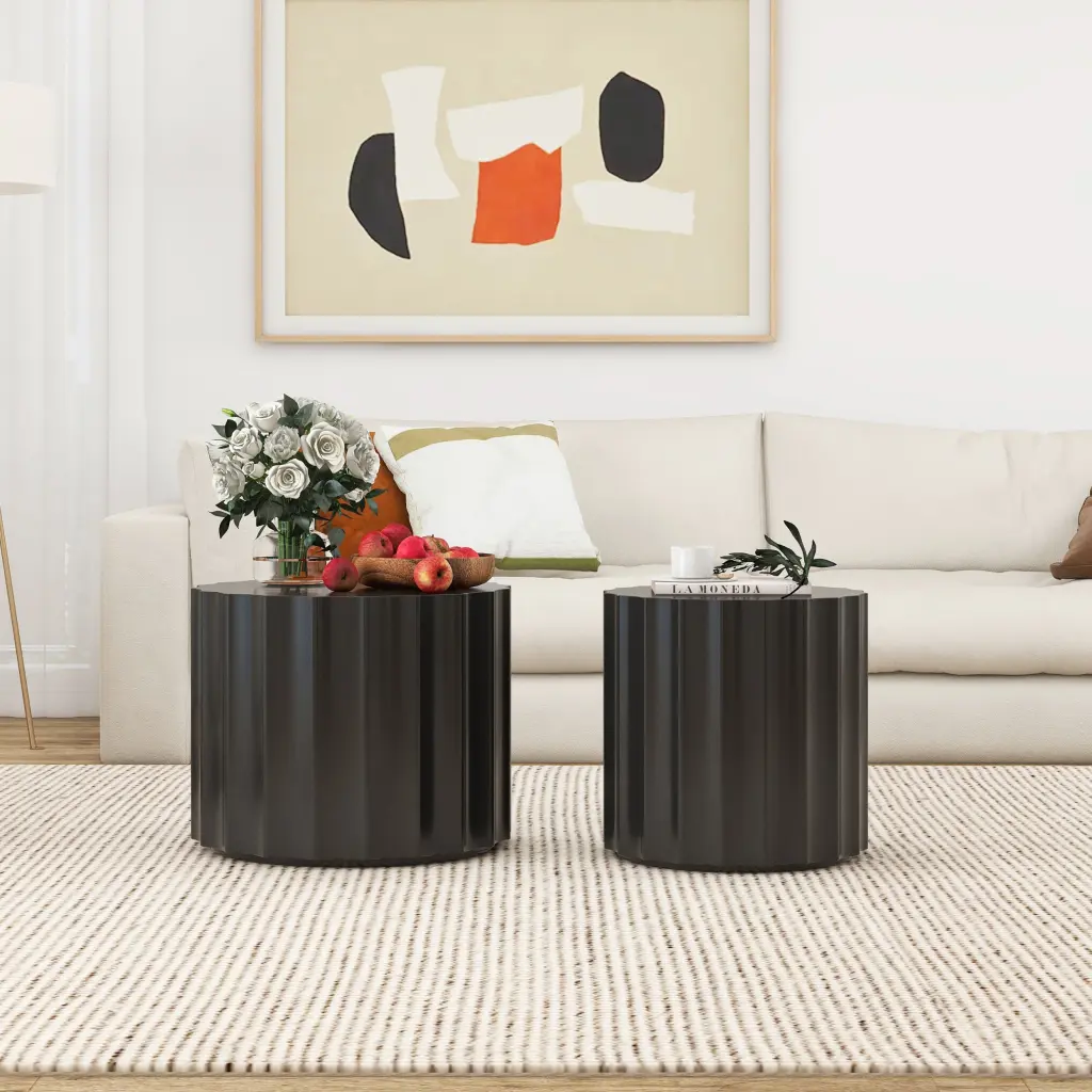 Coffee Table Set 2 Round Nesting Coffee Tables End Tables Living Room rnb