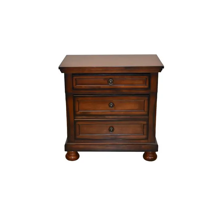 Baltimore Wood Nightstand Hidden Jewelry Drawer Dark Walnut galaxy home furnishings
