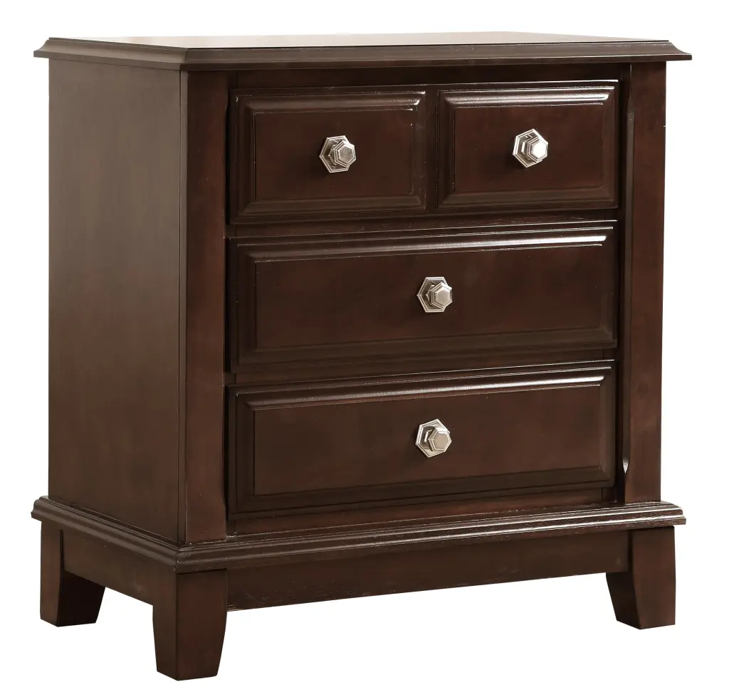 Ashford G9800 Night Stand Cappuccino Beige Particle Board Bedside Table glory furniture