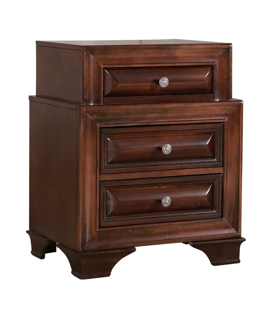 Lavita G8875 N Nightstand Cappuccino Beige Particle Board Bedside Table glory furniture