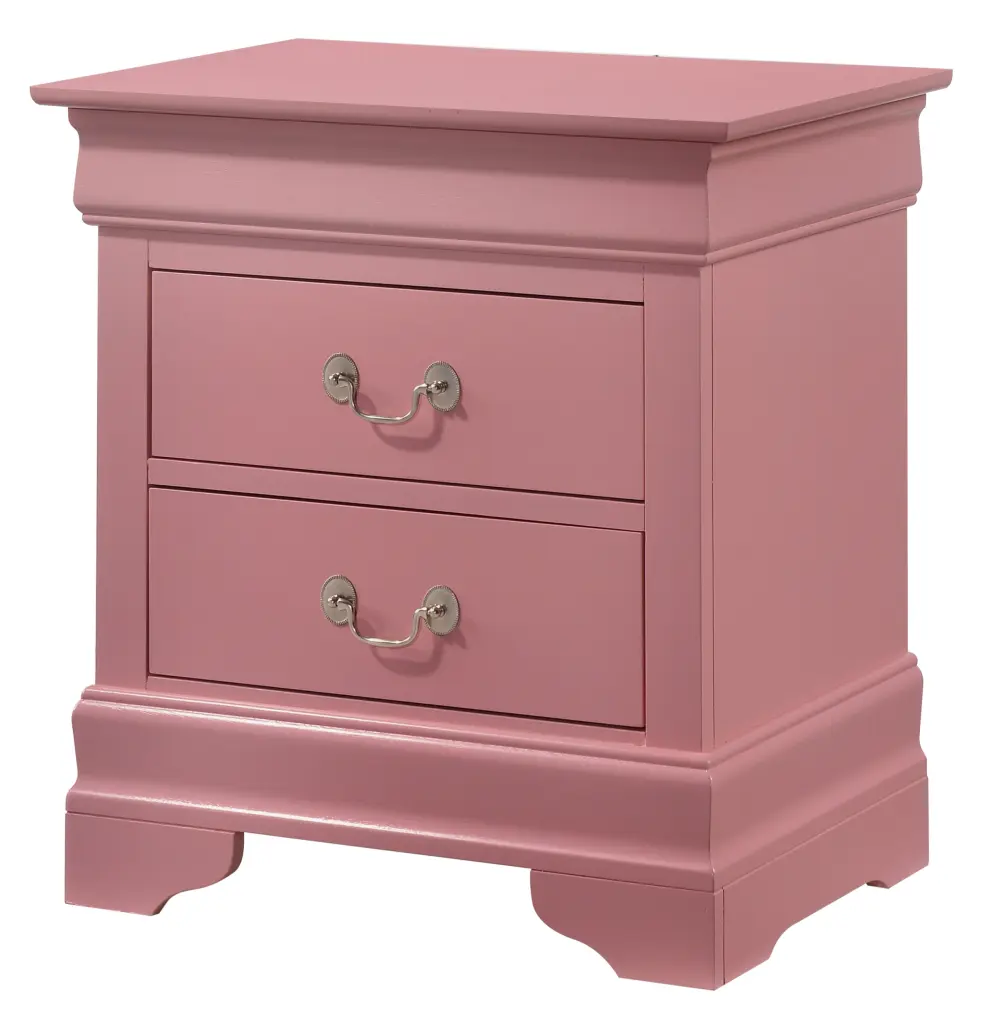 Louis Phillipe G3104 N Nightstand Pink Particle Board Bedside Table glory furniture