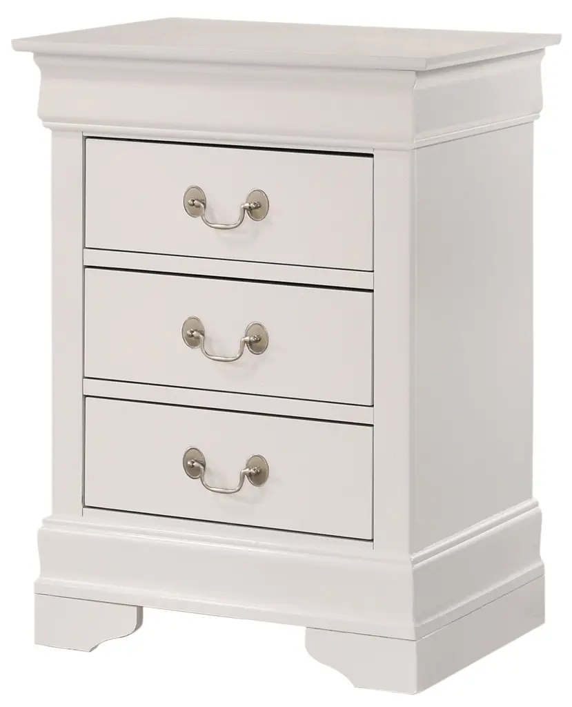 Louis Phillipe G3190 3 Drawer Nightstand White Particle Board glory furniture