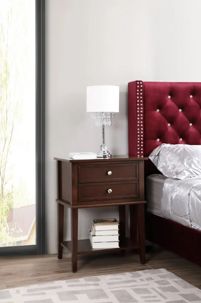 Newton G069 N Nightstand Cappuccino Beige Particle Board Bedroom glory furniture
