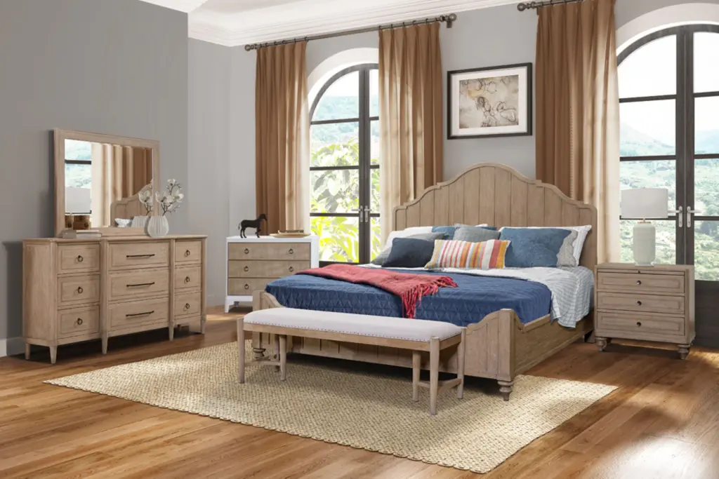 3 Drawer Nightstand Sand Finish Solid Wood Mdf Bedside Table ihomefurnishings