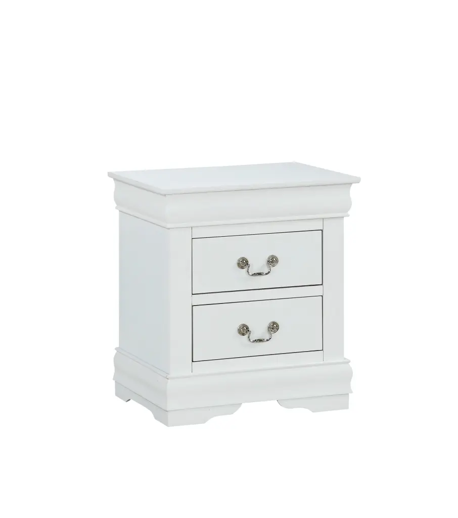 1Pc Nightstand White Louis Philippe Solid Wood English Dovetail Construction Bedside Table kanepe