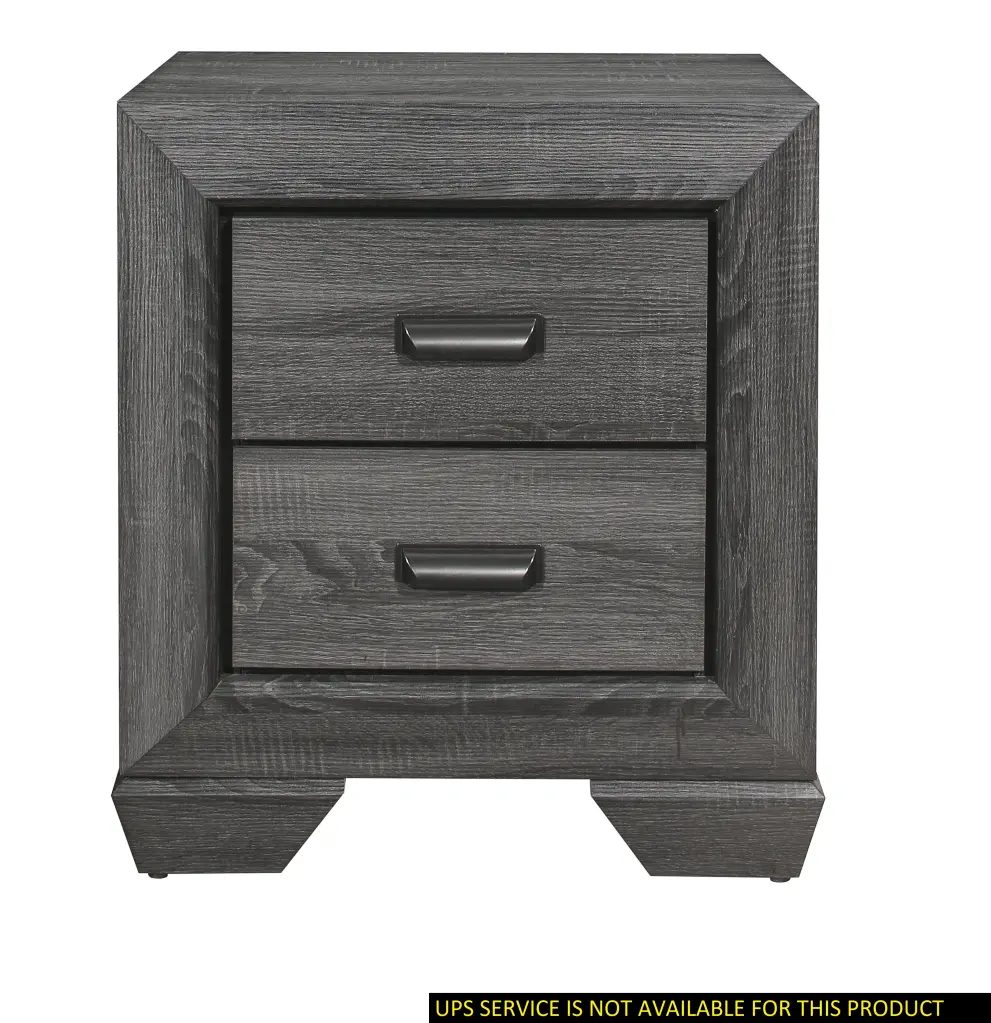 Gray Finish 1 Piece Nightstand 2 Drawers Wooden Bedroom Furniture kanepe