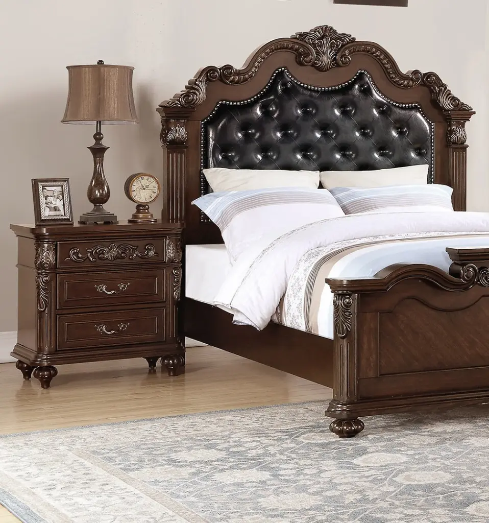Traditional Antique Walnut 1Pc Nightstand Bedroom Furniture Cherry Veneer Classic Design kanepe