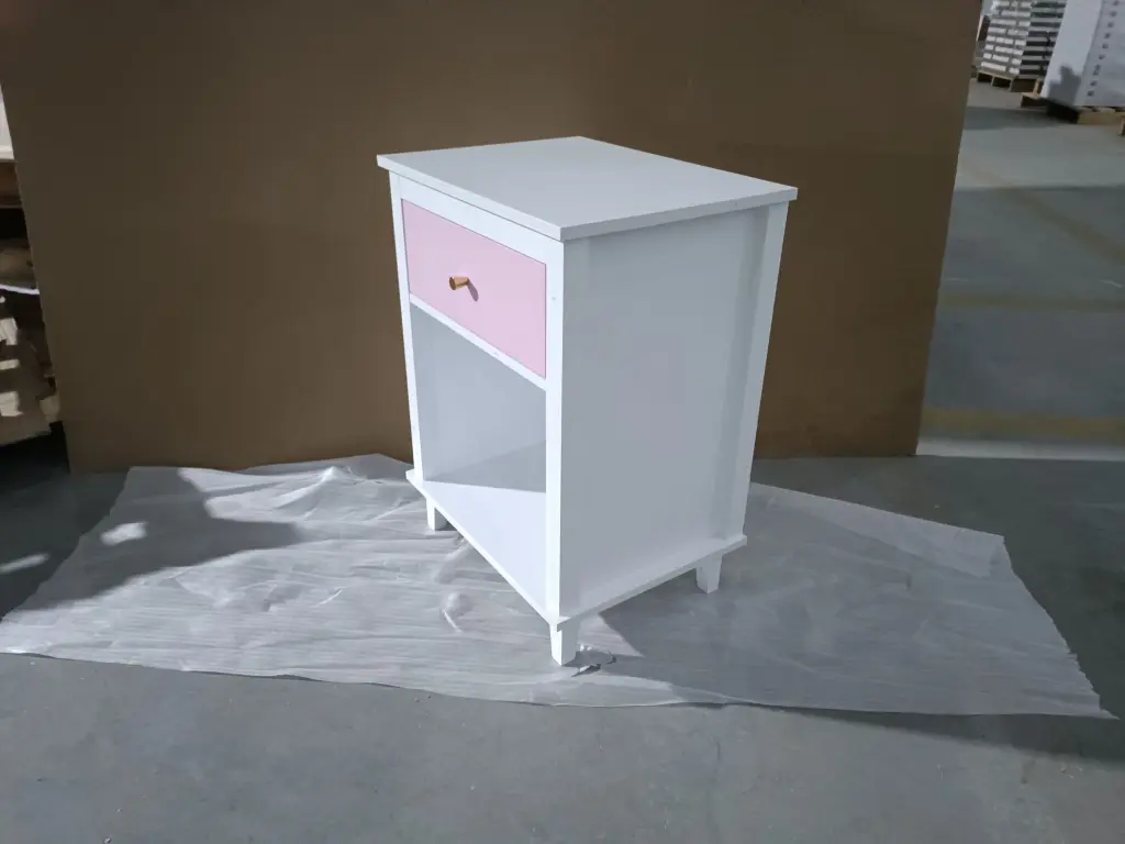 26.77 Inch Wooden Nightstand One Drawer and One Shelf Kids and Adults moonriver