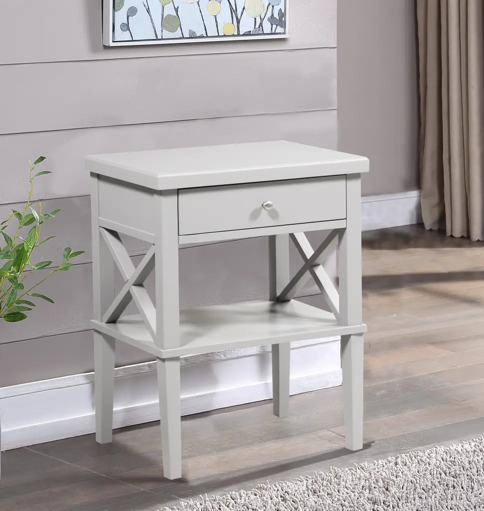 Madison Dove Gray Nightstand Grey Wood Mdf Bedside Table ridgecrest home
