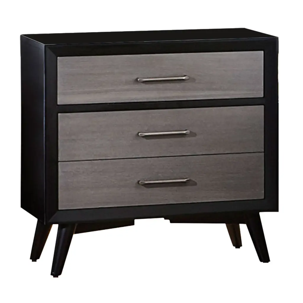 Contemporary Black and Gray Wooden Night Stand Bedside Table royal hampton