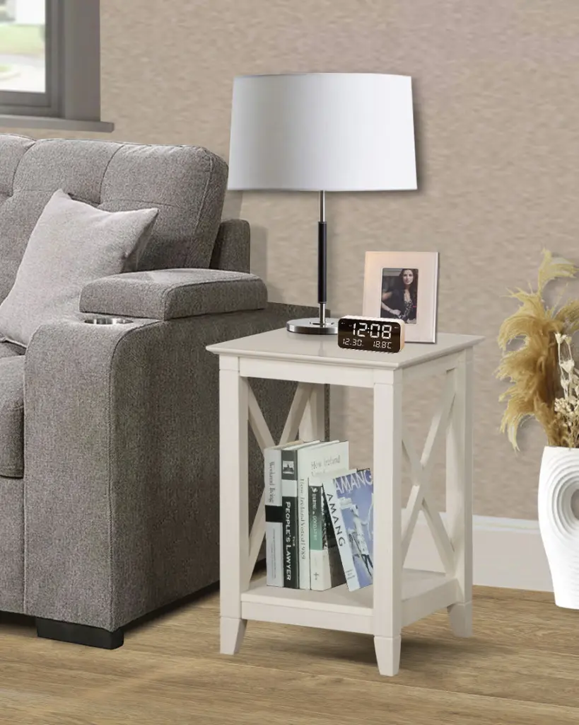 End Table Antique White Elegant Nightstand Stylish Bedside Table Bedroom singularity