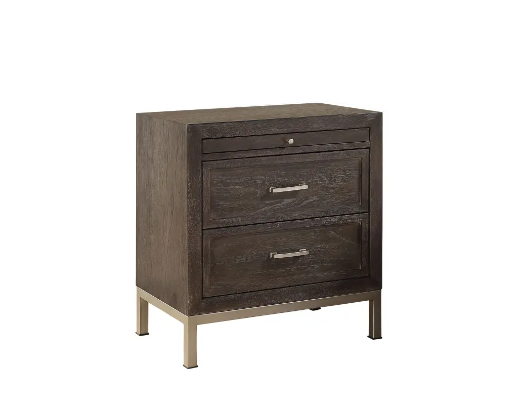 Broomfield Nightstand Brown Wood Bedside Table steve silver furniture