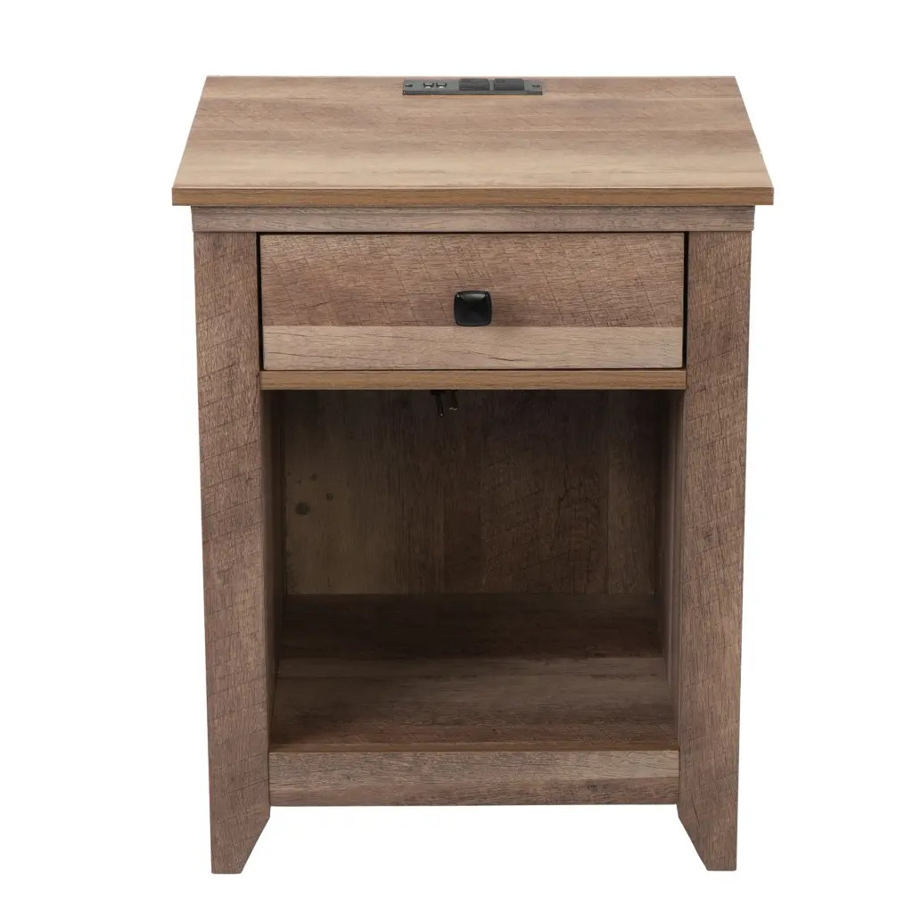 Farmhoutilize Nightstand Bedside Table Drawer And Shelf Wood Storage w2181