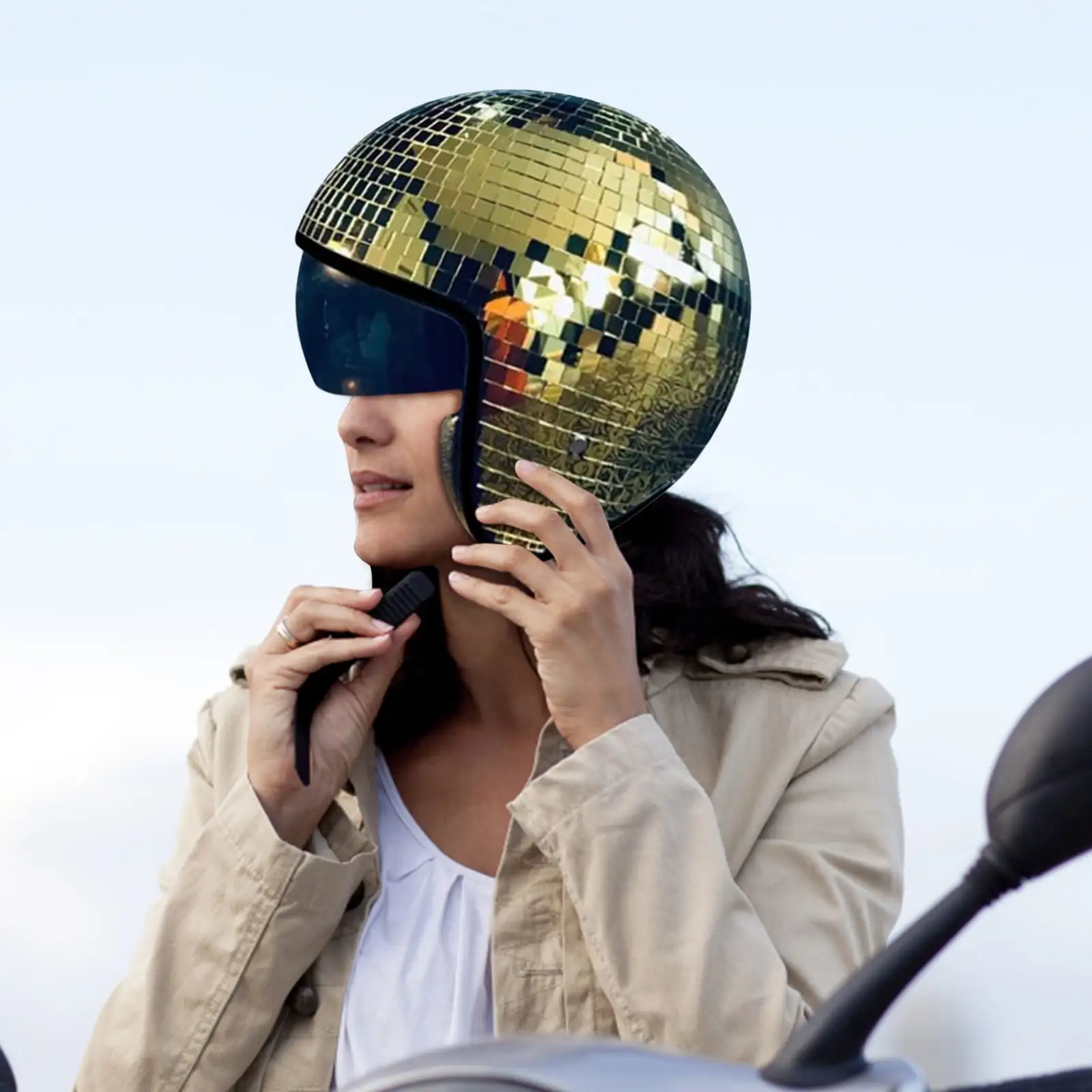 Office Decor Clearance Sale Mirror Ball Helmet Retractable Party Supplies Eonmo