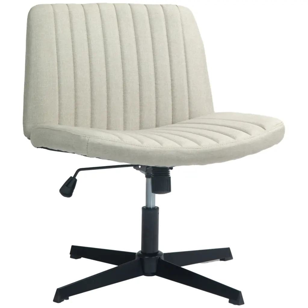 Homcom Wide Office Chair, Armless Desk Chair Fabric Seat aosom business