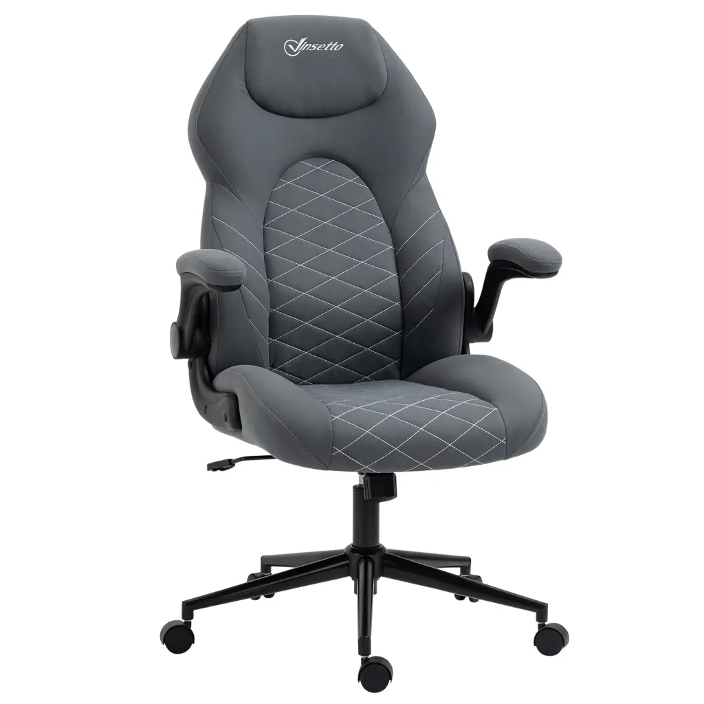 Vinsetto High Back Office Chair Flip Up Armrests Swivel Computer aosom business