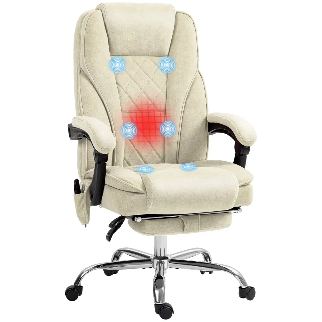 Vinsetto Massage Office Chair Foot Rest Executive Office Chair Lumbar Support aosom business