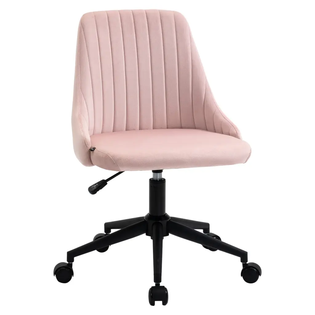 Vinsetto Mid Back Office Chair, Velvet Fabric Swivel Computer Chair Armrests aosom business