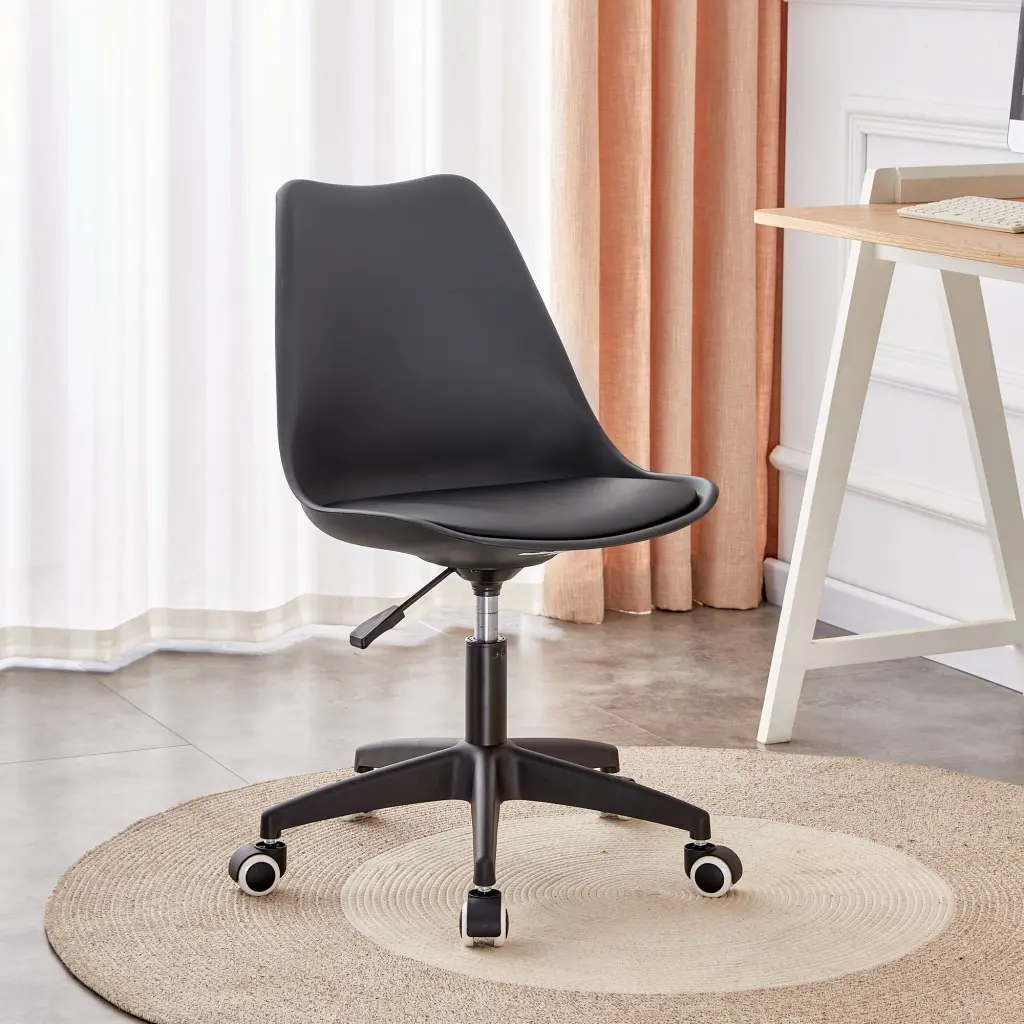 Modern Family Black Office Chair Adjustable 360 Swivel Chair Engineer Design droom w-1151