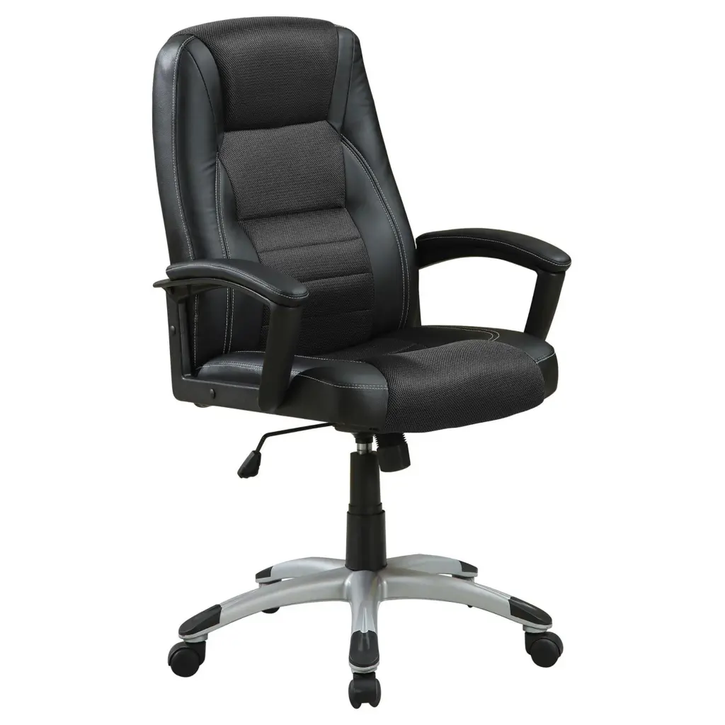 Black Office Chair Casters Modern Foam Ergonomic Design furniture max