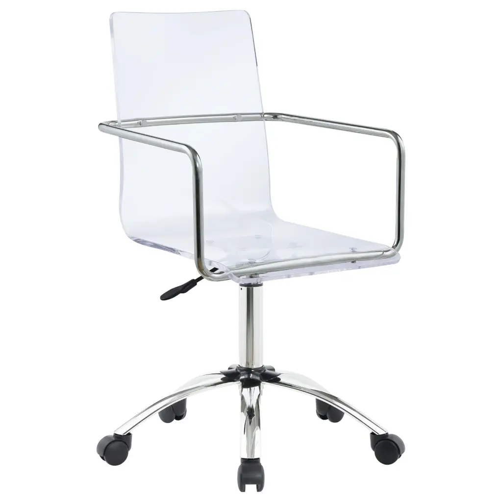 Clear And Chrome Acrylic Office Chair Casters Clear Office Wipe Clean Chair furniture max