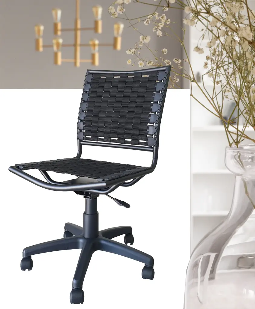 Bungee Tinquire Office Chair Armless Black Coating Caster Nylon Solid new spec furniture