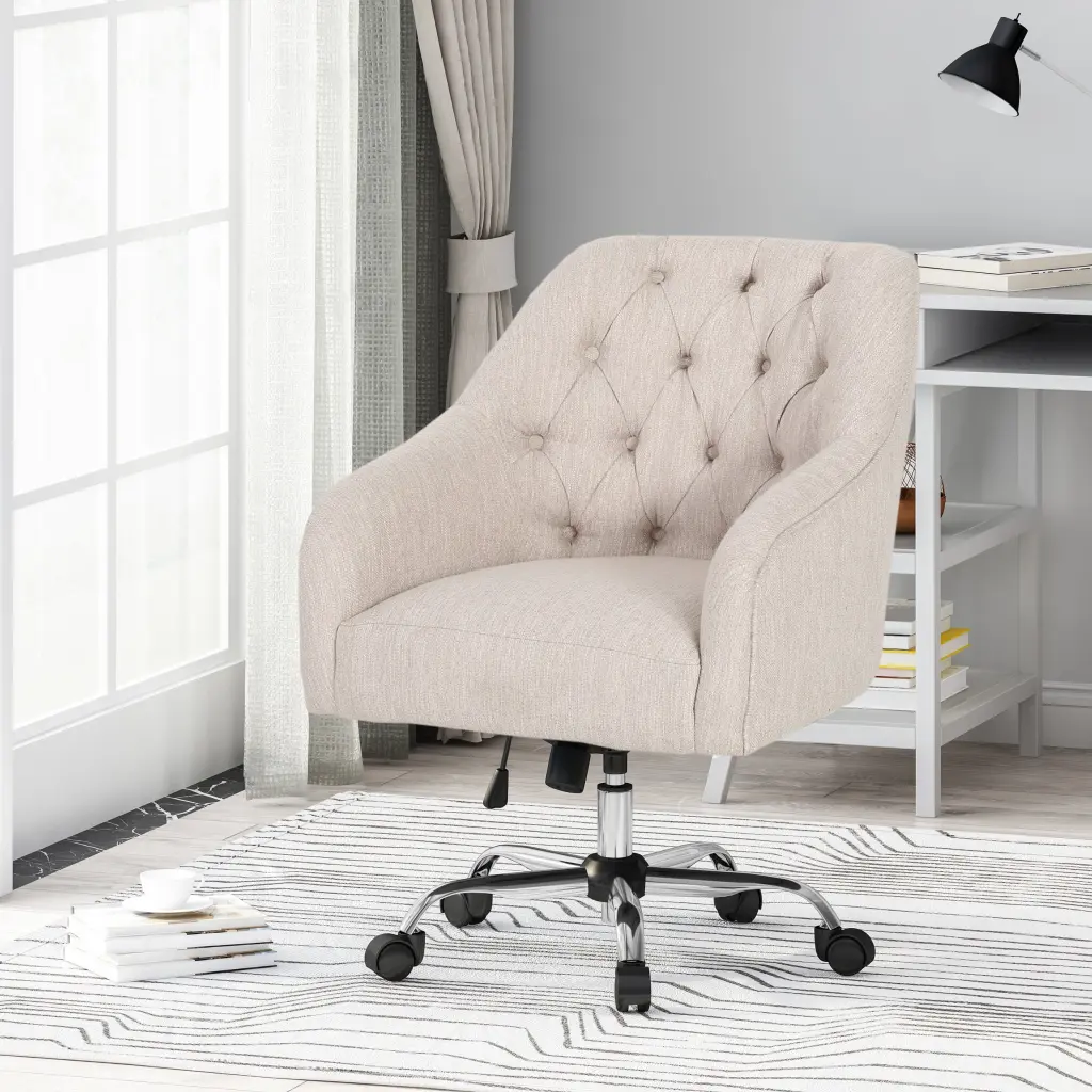 Beige Fabric Office Chair Ergonomic Desk Chair Home Office nh-an