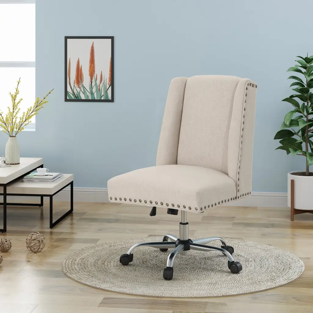Wheat Fabric Office Chair Ergonomic Desk Chair Home or Work nh-an