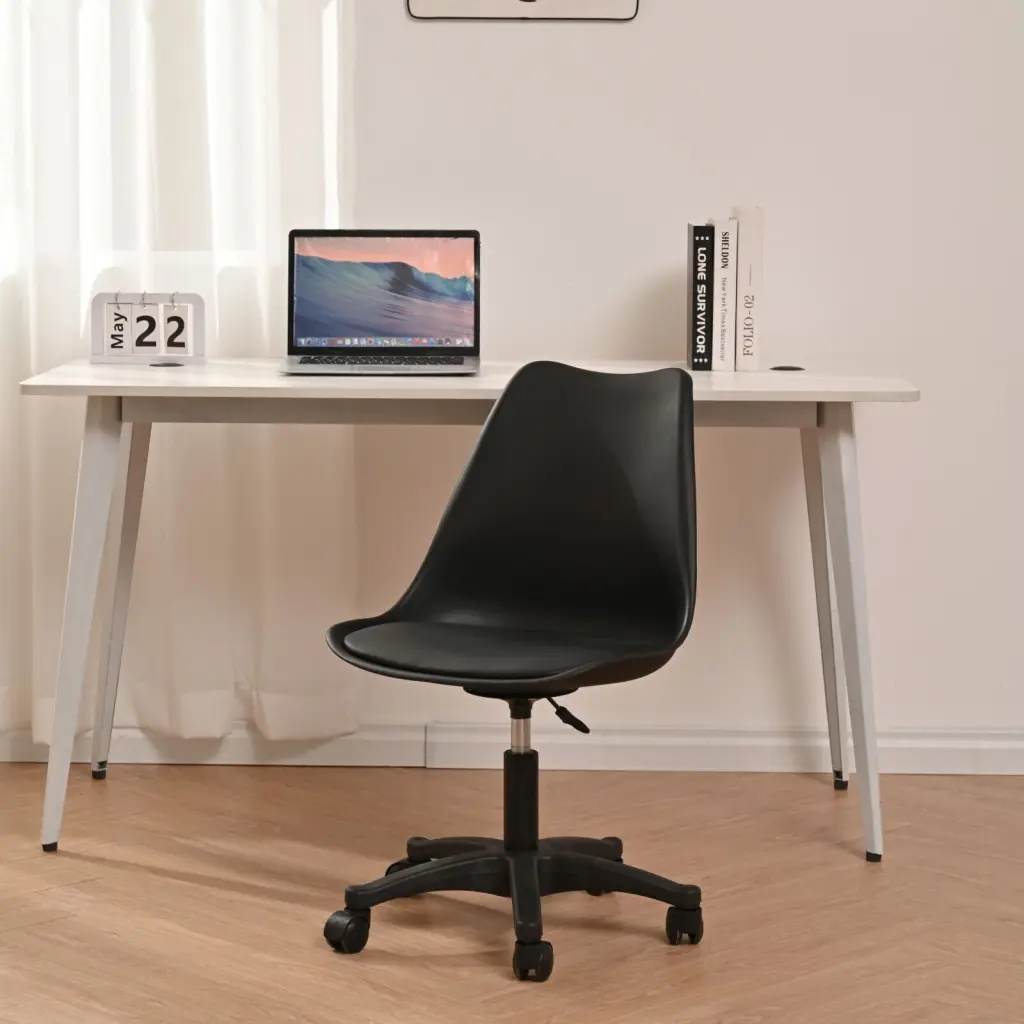 Black PP Adjustable Height Office Chair Wheels Modern Study Chair rnb