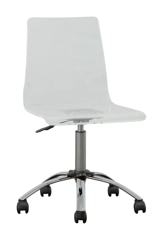 Arthur Adjustable Swivel Chair Pearl Silver Silver White Iron steve silver furniture