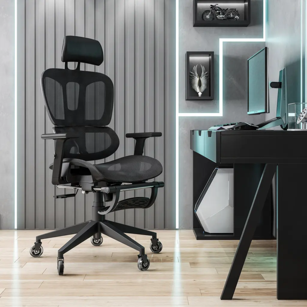 Techni Mobili Supreme Reclining Ergonomic Mesh Office Chair Lumbar Support technimobili